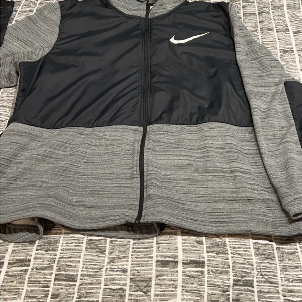 Nike Black and Gray Zip-Up Jacket